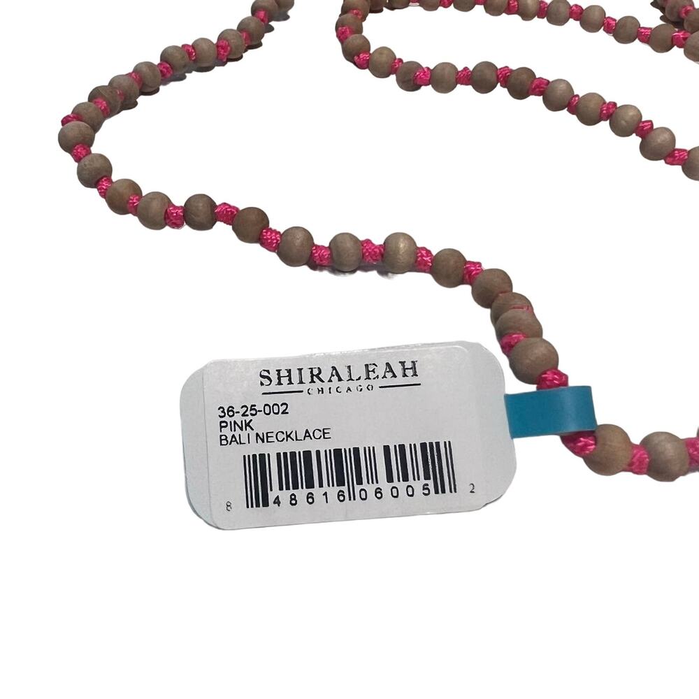 Anthropologie Shiraleah Pink Bali tassel necklace bead - Picture 2 of 2